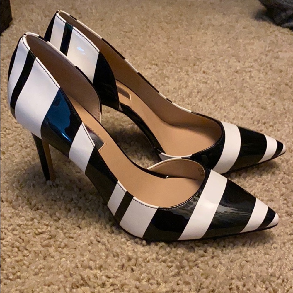 Black and white heels